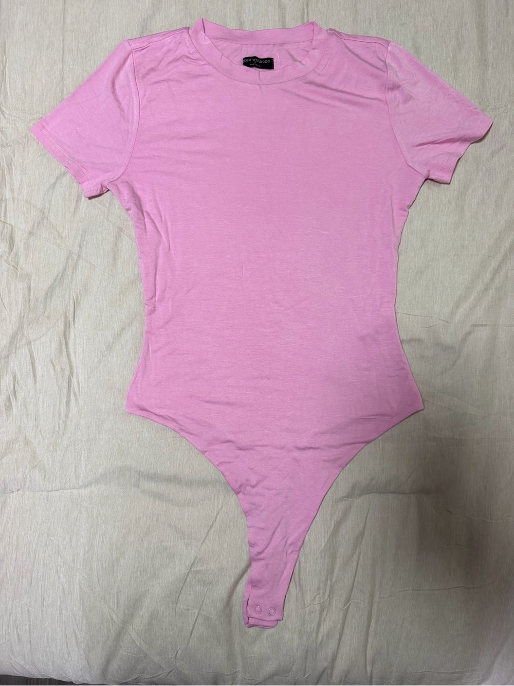 naked wardrobe Pink Short-Sleeve Girls' One-Piece Bodysuit